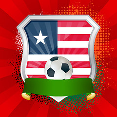 Image showing Shield with flag of  Liberia