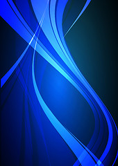 Image showing Dark Blue abstract glowing background