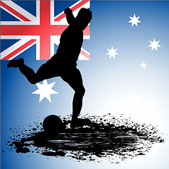 Image showing Australia Flag with Soccer man