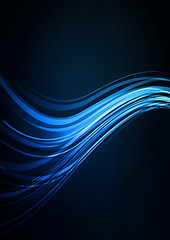 Image showing Dark Blue abstract glowing background