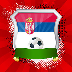 Image showing Shield with flag of  Serbia