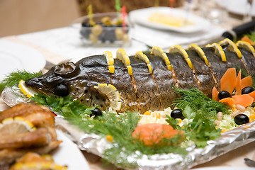 Image showing fish on a celebratory table