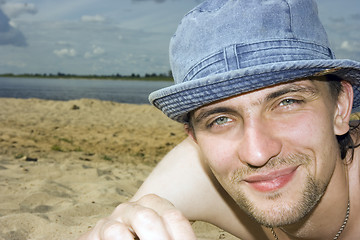 Image showing man on a beach