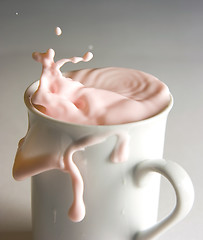 Image showing White mug with a dairy drink