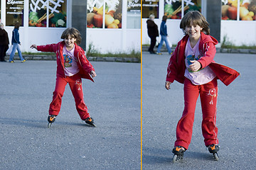 Image showing The girl on rollers