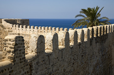 Image showing old fortres in Kelibia on cap Bon, Tunis.