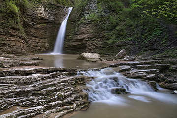 Image showing waterfalls on a mountain river
