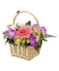 Image showing Bouquet of flowers in the basket