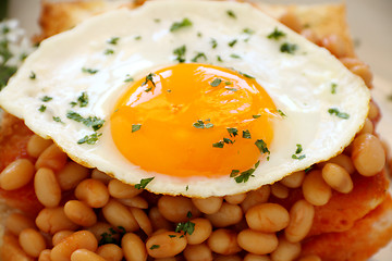 Image showing Egg On Baked Beans
