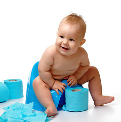 Image showing Child on potty