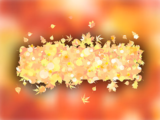 Image showing Autumnal frame with maple leaves.