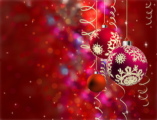 Image showing Christmas background with defocused lights.