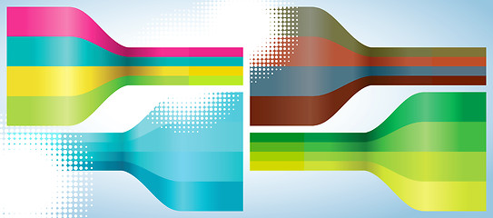 Image showing Set of four multicolor lines abstract background