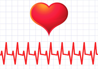 Image showing Heart and heartbeat symbol