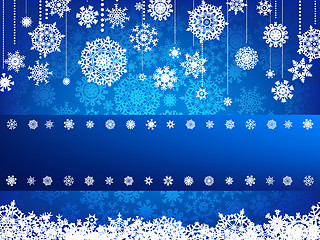 Image showing Christmas card with christmas snowflake. EPS 8