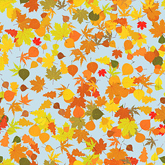 Image showing Seamless pattern with autumn leafs