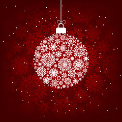 Image showing Red and white snowflakes. EPS 8