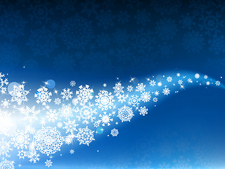 Image showing Blue winter background & snowflakes. EPS 8