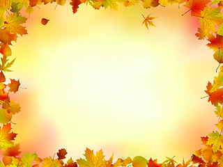 Image showing Fall leaves frame