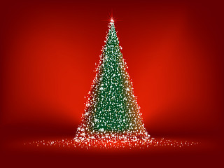 Image showing Abstract green christmas tree. EPS 8