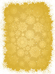 Image showing Gold christmas background with snowflakes. EPS 8