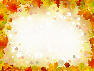 Image showing Autumn leaves border for your text.