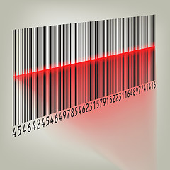 Image showing Bar code with laser light. EPS 8