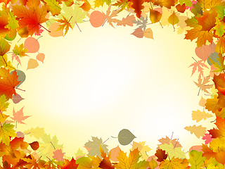 Image showing Frame with autumn leaves