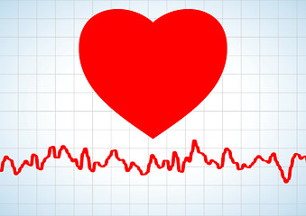 Image showing Heart and heartbeat symbol