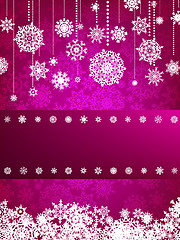 Image showing Christmas card with christmas snowflake. EPS 8