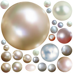 Image showing Collection of color pearls isolated on white.