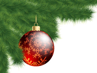 Image showing Christmas-tree and decoration ball. EPS 8