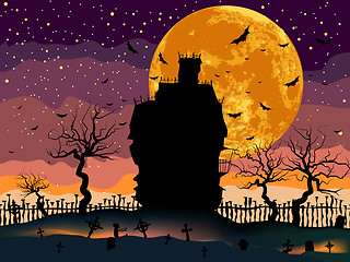 Image showing Scary Halloween Dark House.