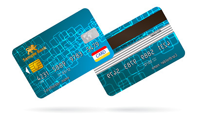 Image showing Vector credit cards, front and back view