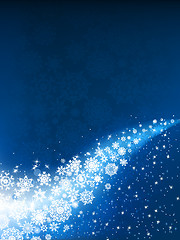 Image showing Blue winter background & snowflakes. EPS 8