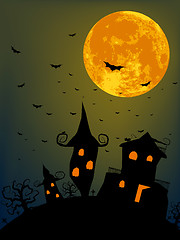 Image showing Halloween night with full moon