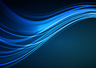 Image showing Dark Blue abstract glowing background