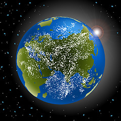 Image showing Vector of earth in space