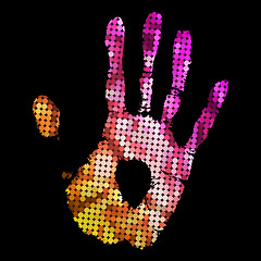 Image showing brightly coloured hand print