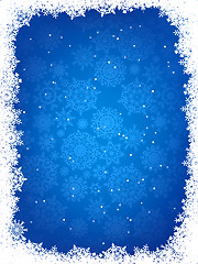 Image showing Blue christmas background with snowflakes. EPS 8