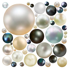 Image showing Collection of color pearls isolated. EPS 8