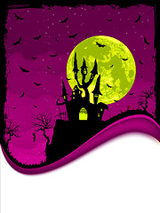 Image showing Scary Halloween Castle with Copy Space.