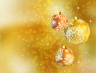 Image showing Gold shiny Christmas background.