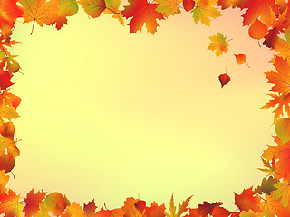 Image showing Fall leaves frame