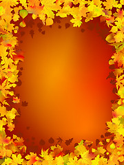 Image showing Autumn frame from leaves