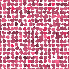 Image showing Red hearts background on white