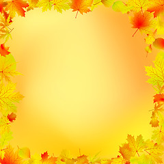 Image showing Autumn leaves frame