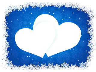 Image showing Snow frame in the shape of heart. EPS 8