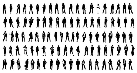 Image showing hundred different silhouette  people