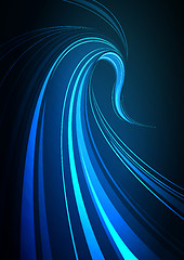 Image showing Dark Blue abstract glowing background